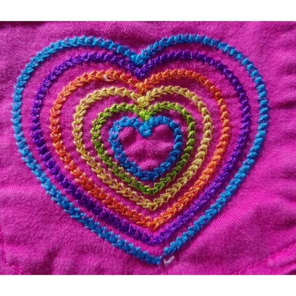 Lisa Frank Vintage Skirt Shorts Under Pink Rainbow Heart Smile Face Girls Size 8 - Picture 8 of 12